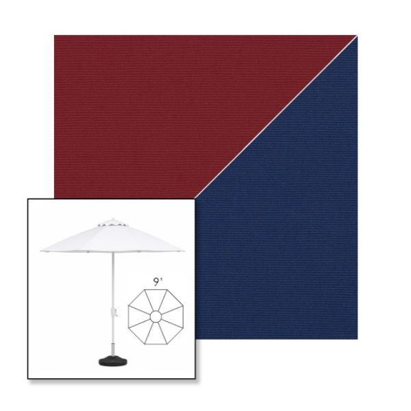 Picture of Burgundy Marine Blue | 9' Heavy Duty Aluminum Market Umbrella Sunbrella® Awning Fabric