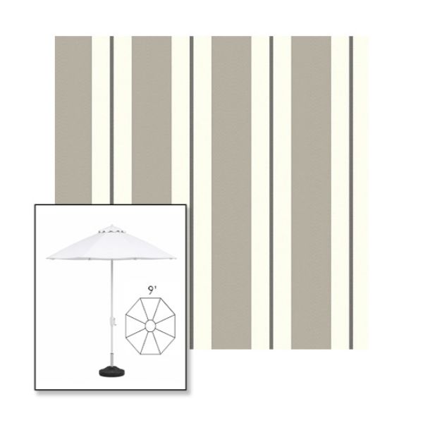 Picture of Equate Cashmere | 9' Heavy Duty Aluminum Market Umbrella Sunbrella® Awning Fabric
