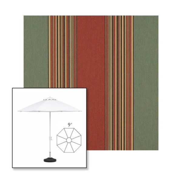 Picture of Henna Fern Vintage | 9' Heavy Duty Aluminum Market Umbrella Sunbrella® Awning Fabric