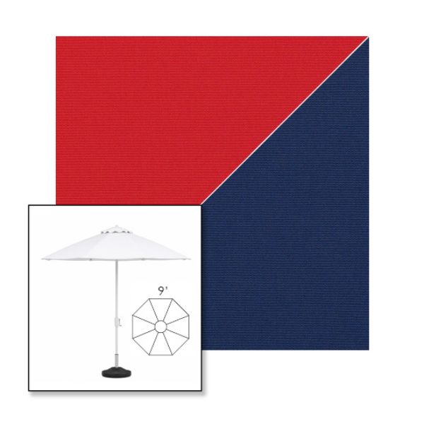 Picture of Jockey Red Marine Blue | 9' Heavy Duty Aluminum Market Umbrella Sunbrella® Awning Fabric