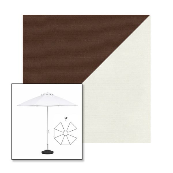 Picture of True Brown Natural | 9' Heavy Duty Aluminum Market Umbrella Sunbrella® Awning Fabric
