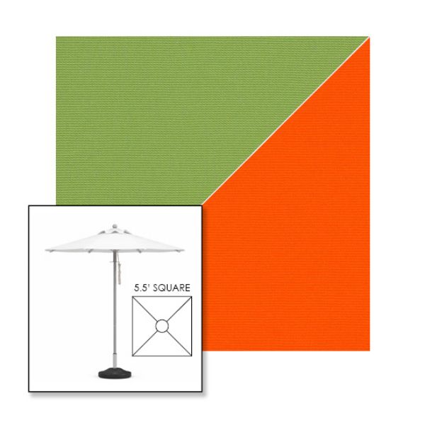 Picture of Ginkgo Orange | 5.5' Square Heavy Duty Aluminum Market Umbrella Sunbrella® Awning Fabric