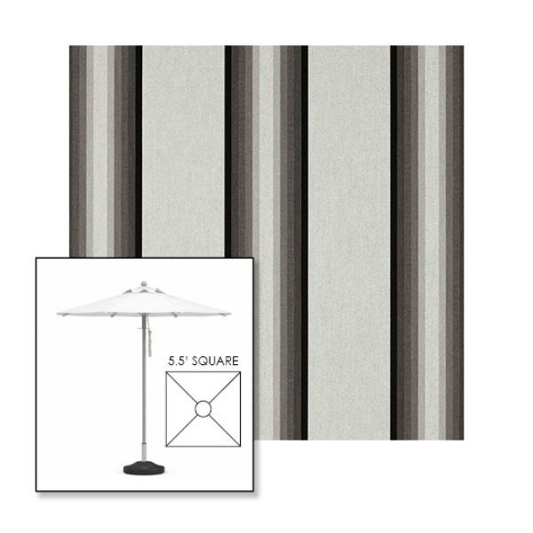 Picture of Grey Black White | 5.5' Square Heavy Duty Aluminum Market Umbrella Sunbrella® Awning Fabric