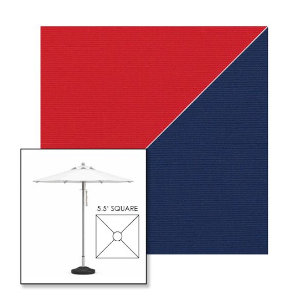 Picture of Jockey Red Marine Blue | 5.5' Square Heavy Duty Aluminum Market Umbrella Sunbrella® Awning Fabric