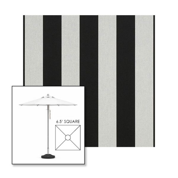 Picture of Beaufort Black White | 6.5' Square Heavy Duty Aluminum Market Umbrella Sunbrella® Awning Fabric