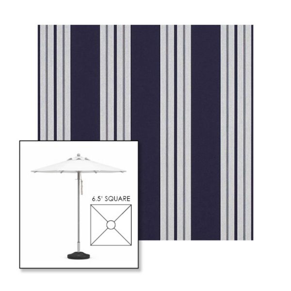 Picture of Captain Navy Natural Classic | 6.5' Square Heavy Duty Aluminum Market Umbrella Sunbrella® Awning Fabric