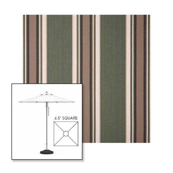 Picture of Emblem Fern | 6.5' Square Heavy Duty Aluminum Market Umbrella Sunbrella® Awning Fabric
