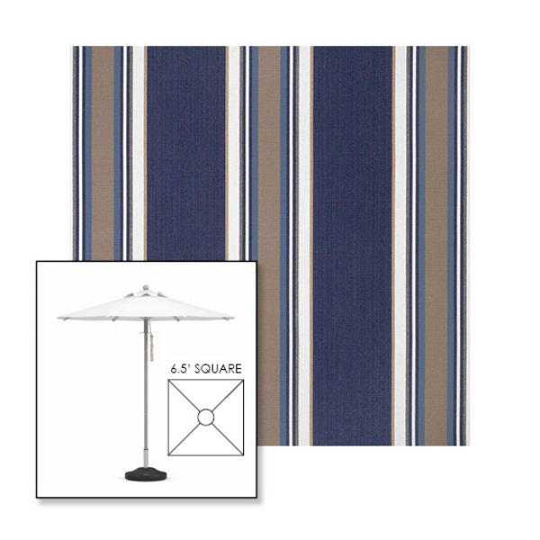 Picture of Emblem Navy | 6.5' Square Heavy Duty Aluminum Market Umbrella Sunbrella® Awning Fabric