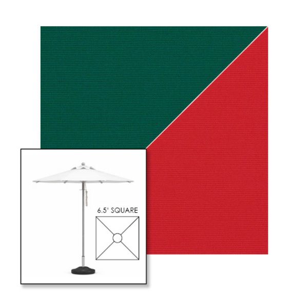 Picture of Forest Green Jockey Red | 6.5' Square Heavy Duty Aluminum Market Umbrella Sunbrella® Awning Fabric