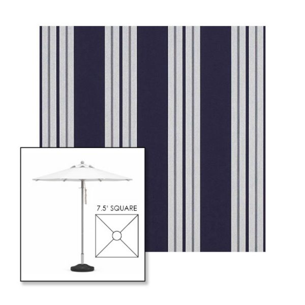 Picture of Captain Navy Natural Classic | 7.5' Square Heavy Duty Aluminum Market Umbrella Sunbrella® Awning Fabric