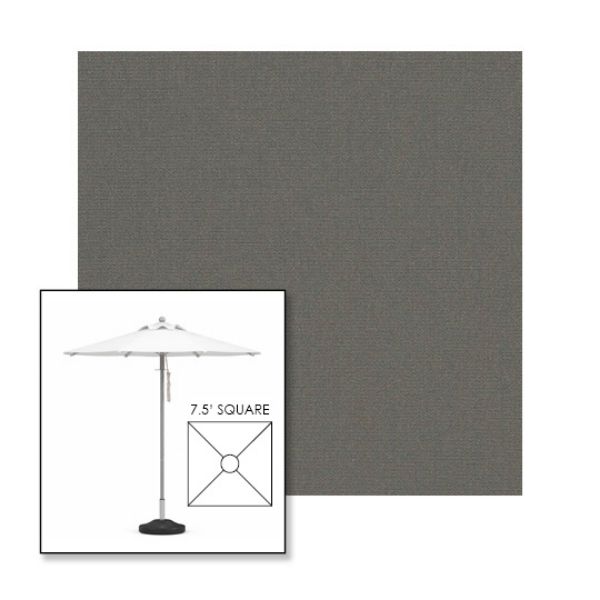 Picture of Charcoal Grey | 7.5' Square Heavy Duty Aluminum Market Umbrella Sunbrella® Awning Fabric