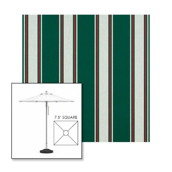 Picture of Forest Green Fancy | 7.5' Square Heavy Duty Aluminum Market Umbrella Sunbrella® Awning Fabric