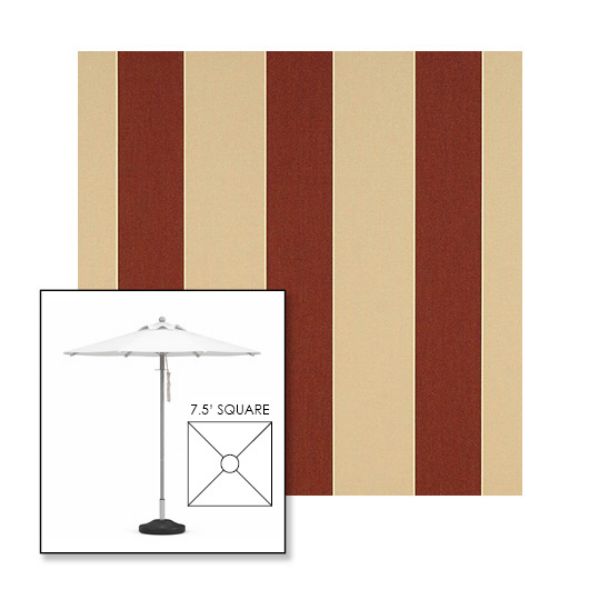 Picture of Havelock Brick | 7.5' Square Heavy Duty Aluminum Market Umbrella Sunbrella® Awning Fabric