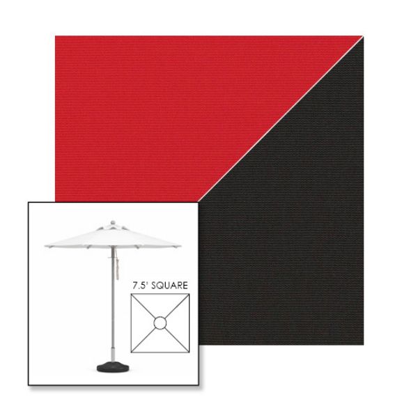 Picture of Jockey Red Black | 7.5' Square Heavy Duty Aluminum Market Umbrella Sunbrella® Awning Fabric