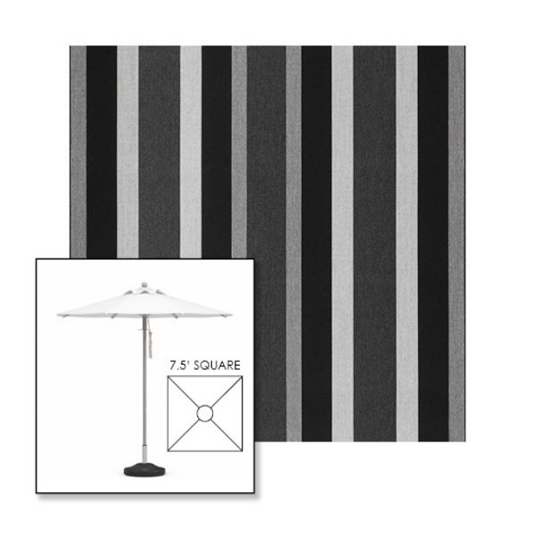 Picture of Marco Black | 7.5' Square Heavy Duty Aluminum Market Umbrella Sunbrella® Awning Fabric