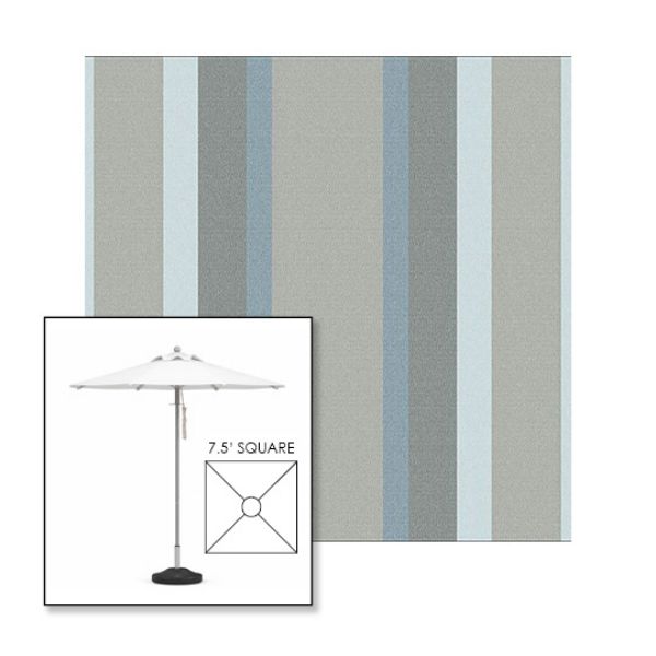 Picture of Marco Blue Grey | 7.5' Square Heavy Duty Aluminum Market Umbrella Sunbrella® Awning Fabric
