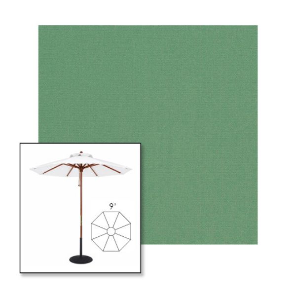 Picture of Basil | 9' Wood Frame Market Umbrella Sunbrella® Awning Fabric