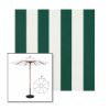 Picture of Beaufort Forest Green Natural | 9' Wood Frame Market Umbrella Sunbrella® Awning Fabric