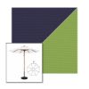 Picture of Captain Navy Ginkgo | 9' Wood Frame Market Umbrella Sunbrella® Awning Fabric