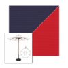 Picture of Captain Navy Jockey Red | 9' Wood Frame Market Umbrella Sunbrella® Awning Fabric