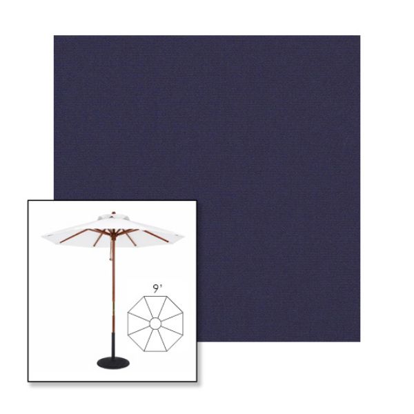 Picture of Captain Navy | 9' Wood Frame Market Umbrella Sunbrella® Awning Fabric