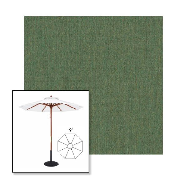 Picture of Fern | 9' Wood Frame Market Umbrella Sunbrella® Awning Fabric