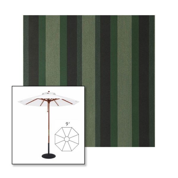 Picture of Marco Olive | 9' Wood Frame Market Umbrella Sunbrella® Awning Fabric
