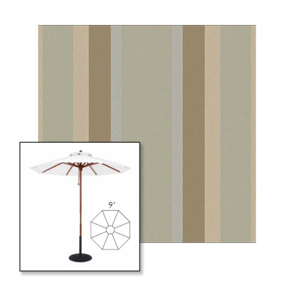 Picture of Marco Sandstone | 9' Wood Frame Market Umbrella Sunbrella® Awning Fabric