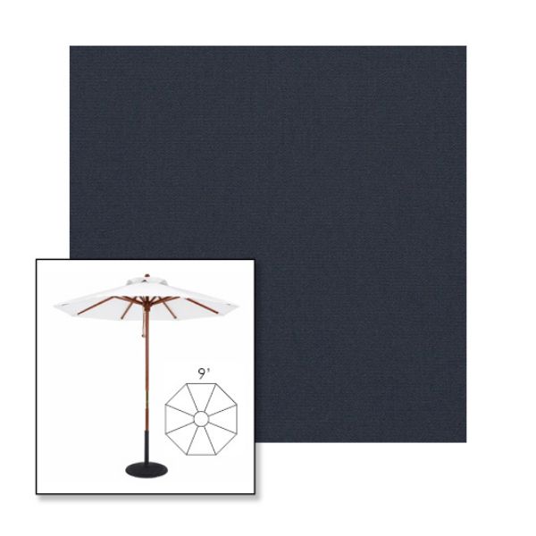 Picture of Navy | 9' Wood Frame Market Umbrella Sunbrella® Awning Fabric