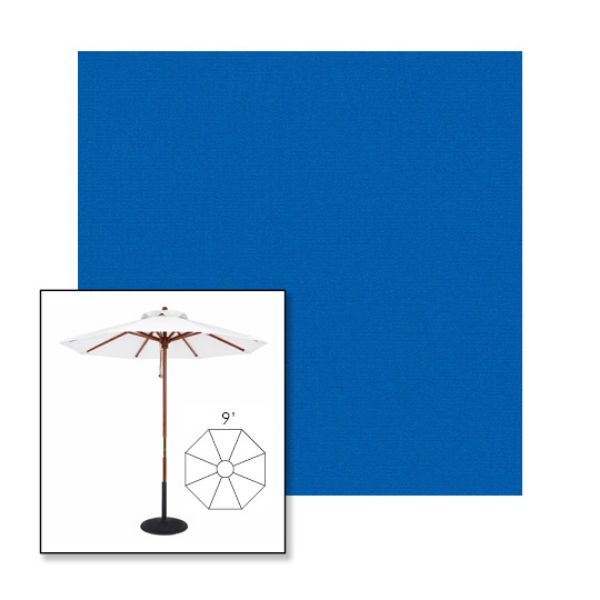 Picture of Pacific Blue | 9' Wood Frame Market Umbrella Sunbrella® Awning Fabric