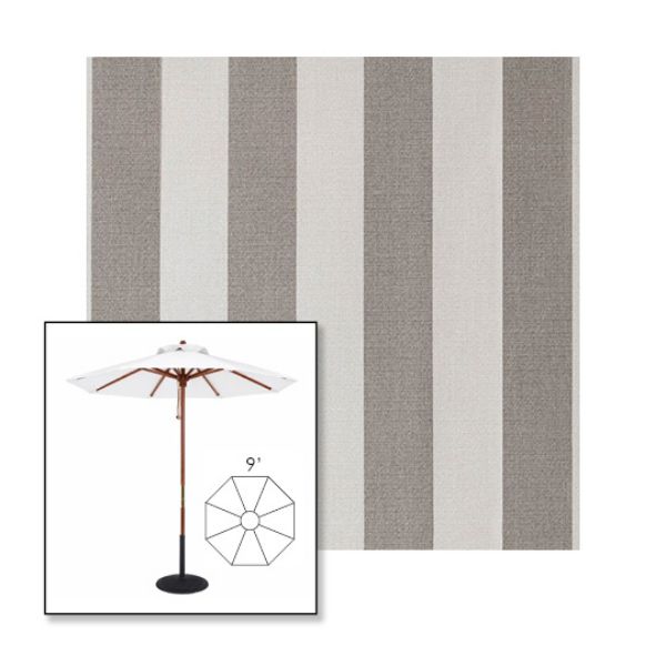 Picture of Paxton Stone | 9' Wood Frame Market Umbrella Sunbrella® Awning Fabric