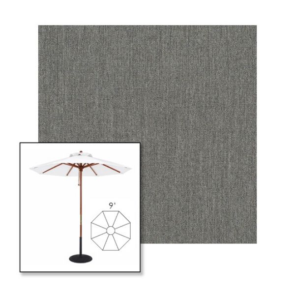 Picture of Smoke | 9' Wood Frame Market Umbrella Sunbrella® Awning Fabric