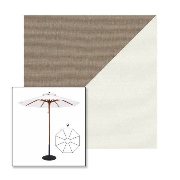 Picture of Taupe Natural | 9' Wood Frame Market Umbrella Sunbrella® Awning Fabric