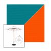Picture of Turquoise Orange | 9' Wood Frame Market Umbrella Sunbrella® Awning Fabric