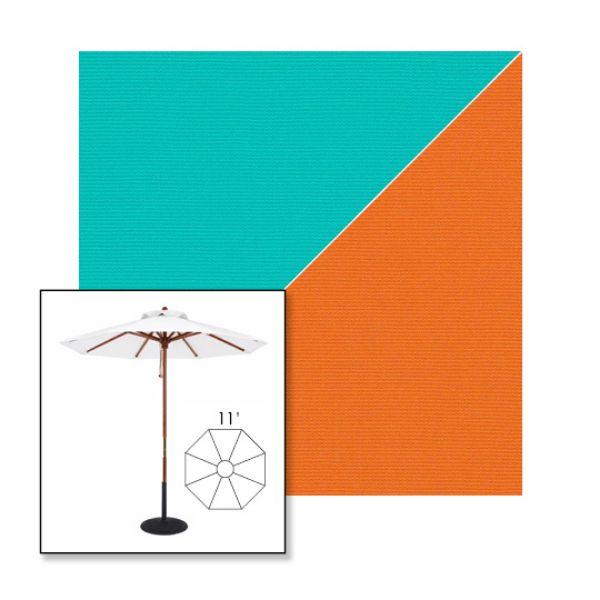Picture of Aruba Tuscan | 11' Wood Frame Market Umbrella Sunbrella® Awning Fabric