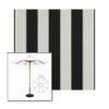 Picture of Beaufort Black White | 11' Wood Frame Market Umbrella Sunbrella® Awning Fabric
