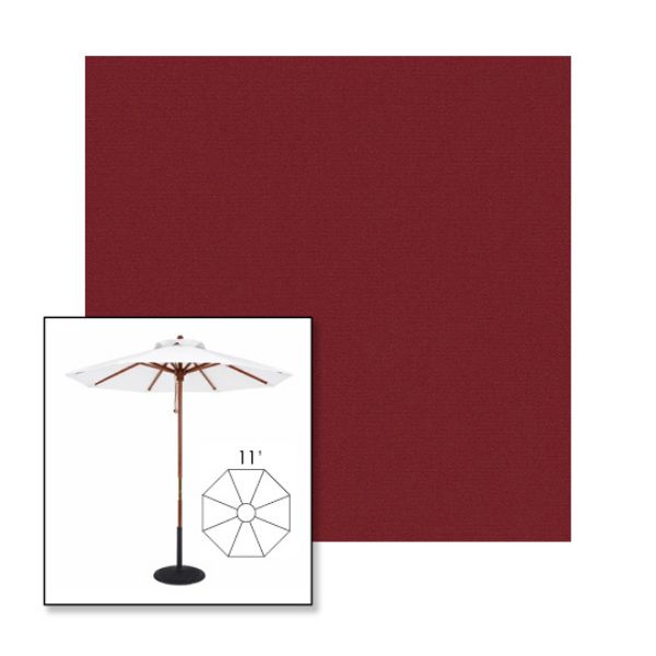 Picture of Burgundy | 11' Wood Frame Market Umbrella Sunbrella® Awning Fabric