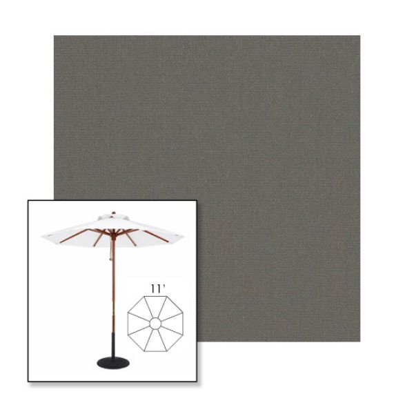 Picture of Charcoal Grey | 11' Wood Frame Market Umbrella Sunbrella® Awning Fabric