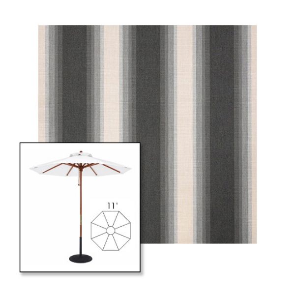 Picture of Colonnade Stone | 11' Wood Frame Market Umbrella Sunbrella® Awning Fabric