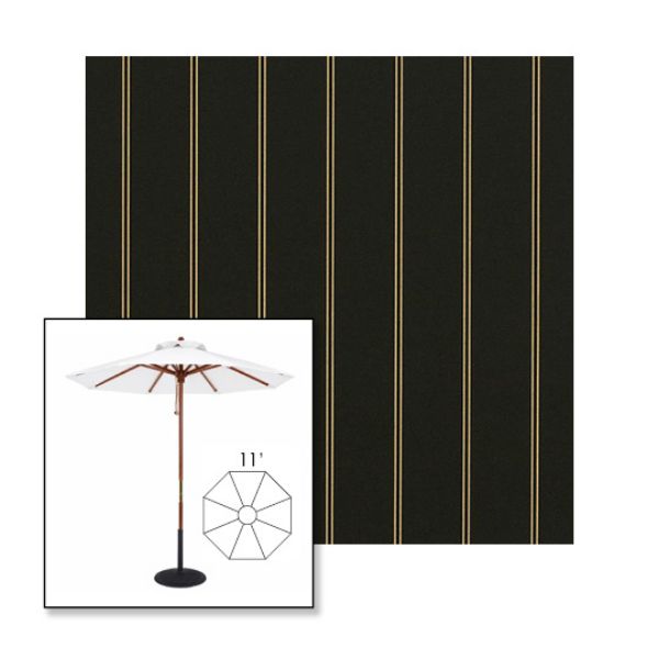 Picture of Cooper Black | 11' Wood Frame Market Umbrella Sunbrella® Awning Fabric