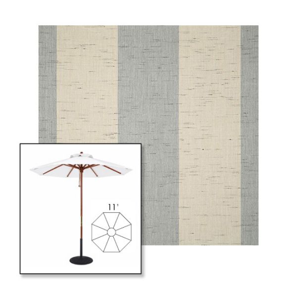Picture of Era Ash | 11' Wood Frame Market Umbrella Sunbrella® Awning Fabric