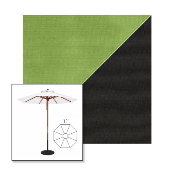 Picture of Ginkgo Black | 11' Wood Frame Market Umbrella Sunbrella® Awning Fabric