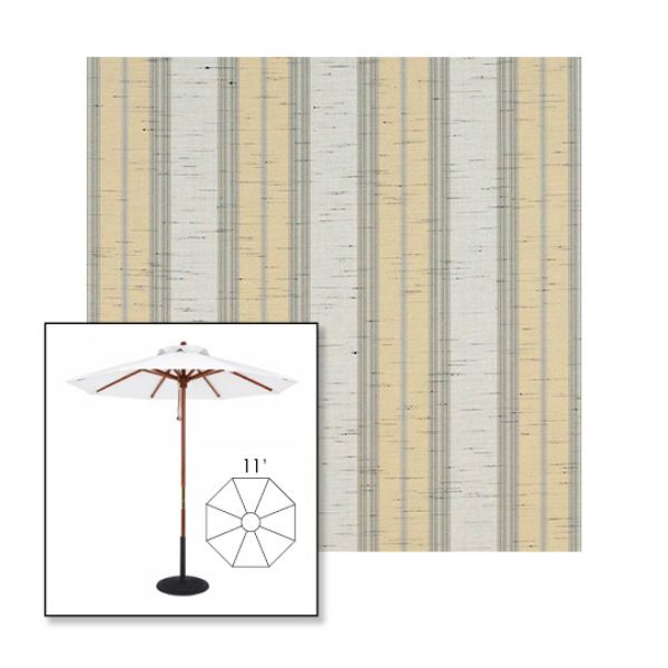 Picture of Grey Beige Chip Fancy | 11' Wood Frame Market Umbrella Sunbrella® Awning Fabric