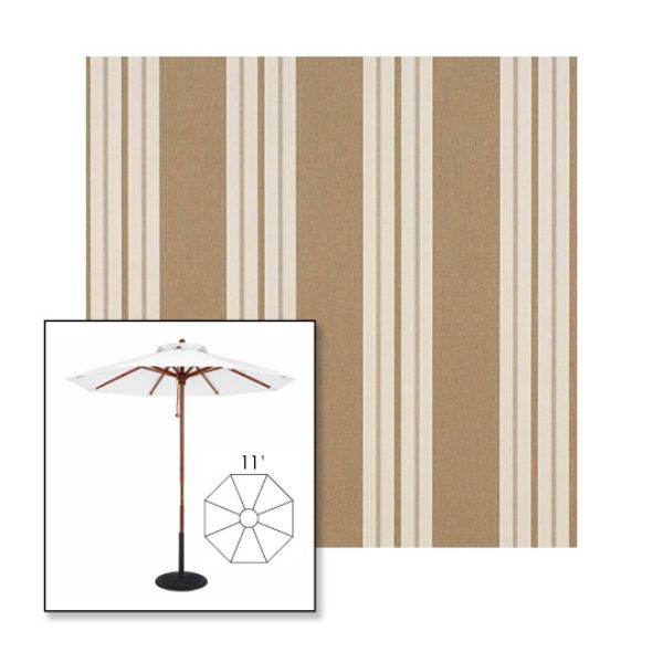 Picture of Heather Beige Classic | 11' Wood Frame Market Umbrella Sunbrella® Awning Fabric
