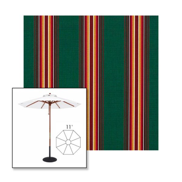Picture of Hemlock Tweed Fancy | 11' Wood Frame Market Umbrella Sunbrella® Awning Fabric