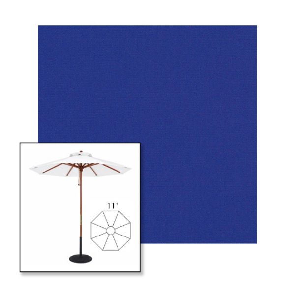 Picture of Ocean Blue | 11' Wood Frame Market Umbrella Sunbrella® Awning Fabric