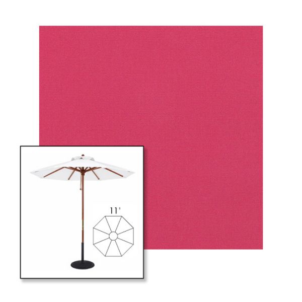Picture of Pink | 11' Wood Frame Market Umbrella Sunbrella® Awning Fabric