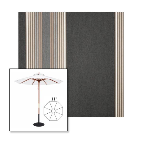 Picture of Tillman Shale | 11' Wood Frame Market Umbrella Sunbrella® Awning Fabric