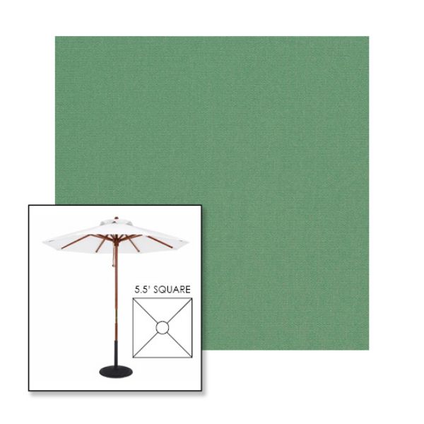Picture of Basil | 5.5' Wood Square Frame Market Umbrella Sunbrella® Awning Fabric