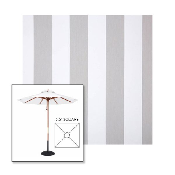 Picture of Beaufort Cloud | 5.5' Wood Square Frame Market Umbrella Sunbrella® Awning Fabric